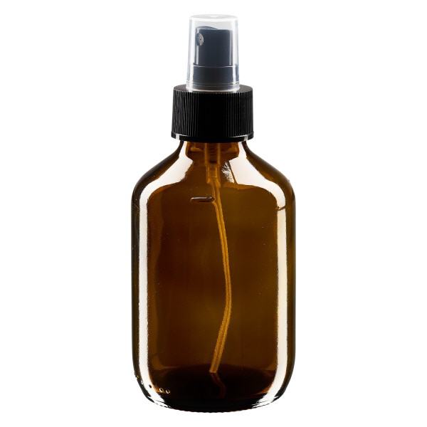 200ml lääkepullo ruskea, pumppusumutin musta ApoGlas 200ml lääkepullo ruskea, pumppusumutin musta ApoGlas