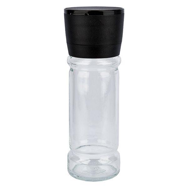 Maustepurkki, kirkas lasi, 100 ml, Mühlwerk, keraaminen, musta Maustepurkki, kirkas lasi, 100 ml, Mühlwerk, keraaminen, musta
