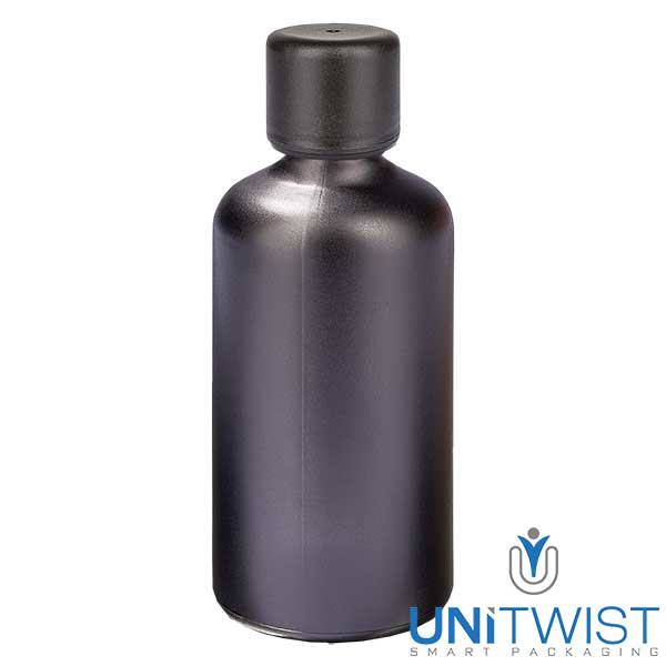 100ml pullo 6mm kierrekorkki, joka on varustettu väärentämisen estävällä sulkimella BlackL. UT18/100 100ml pullo 6mm kierrekorkki, joka on varustettu väärentämisen estävällä sulkimella BlackL. UT18/100