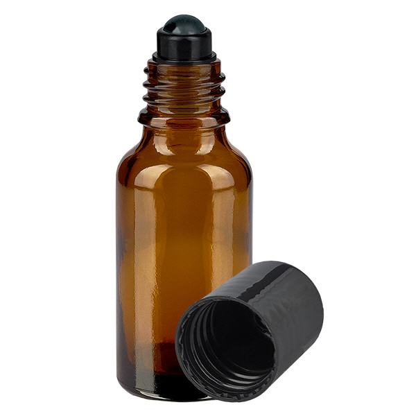 Apteekkipullo ruskea 20ml roll-on korkki musta. Apteekkipullo ruskea 20ml roll-on korkki musta.