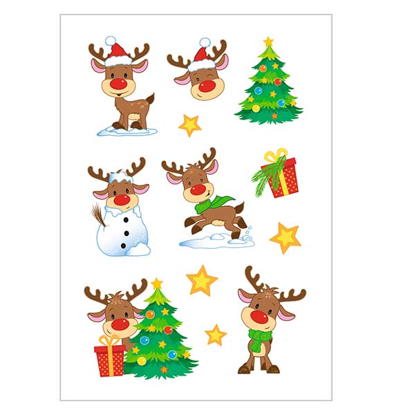 "Rudolph"-tarrat (24 tarraa glitterillä) "Rudolph"-tarrat (24 tarraa glitterillä)