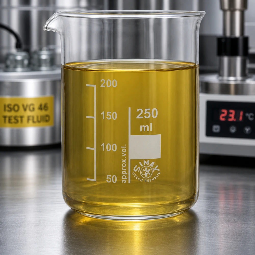 Juomalasi 250ml borosilikaattilasi, matala muotoinen Läpinäkyvästä borosilikaattilasista valmistettu 250 ml:n laboratoriolasi, jossa on kullankeltaista testinestettä, matala muotoilu