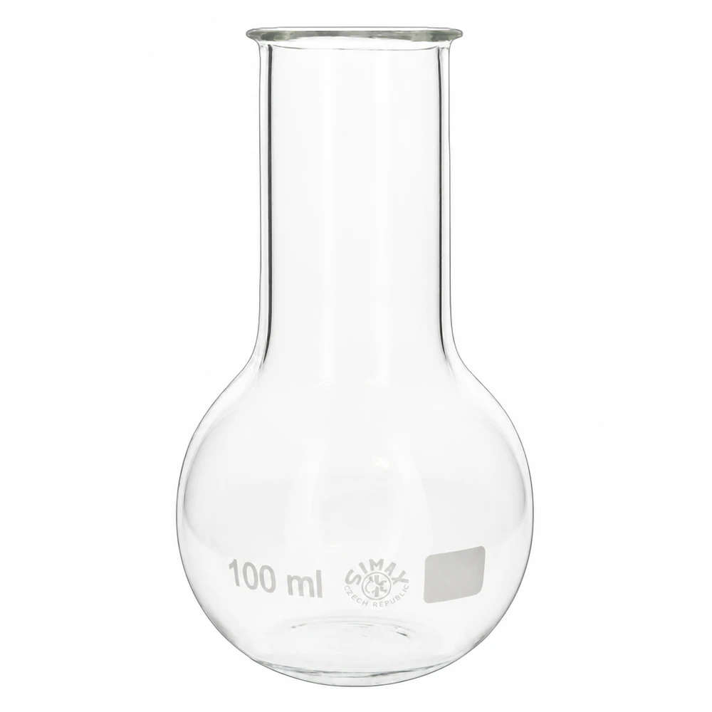 Lantiopullo 100ml leveä kaula Korkealaatuisesta borosilikaattilasista valmistettu 100 ml:n laajakauluksinen seisova pullo laboratoriomittauksia varten