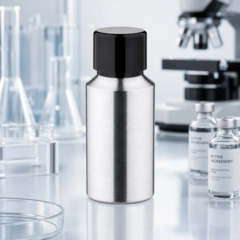 30ml kiillotettu alumiinipullo, jossa on kierrekorkki 30ml kiillotettu alumiinipullo, jossa on musta korkki, ihanteellinen ammattilaislaboratorioihin.