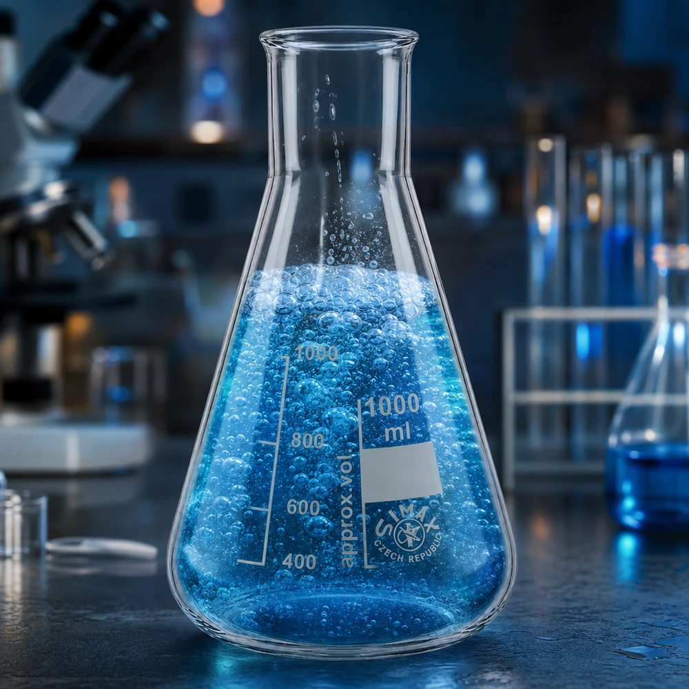 Erlenmeyer-pullo 1000ml leveä kaulaosainen