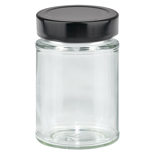 202ml pyöreä purkki + BasicSeal kansi musta syvä UNiTWIST