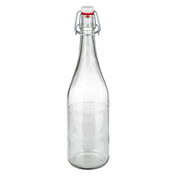 750ml lasipullo + kääntökorkki PVC UNiTWIST 750ml lasipullo kääntyvällä korkilla PVC UNiTWIST läpinäkyvä tyhjä seisova tuote kuva