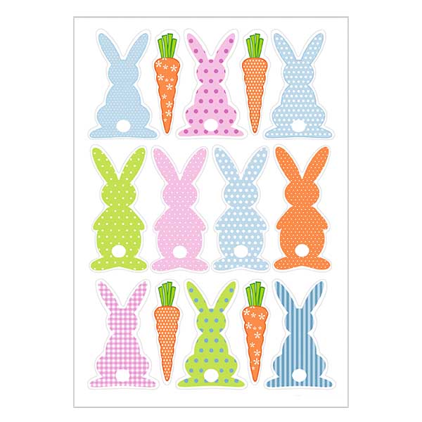 "Bunny rally" -tarrat (14 läpinäkyvää tarraa). "Bunny rally" -tarrat (14 läpinäkyvää tarraa).