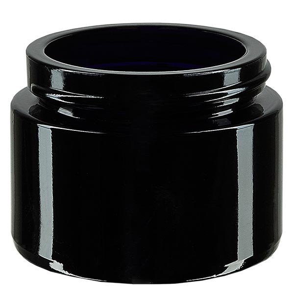 Kosmetiikkapurkki violettia lasia 50ml, ilman kantta.