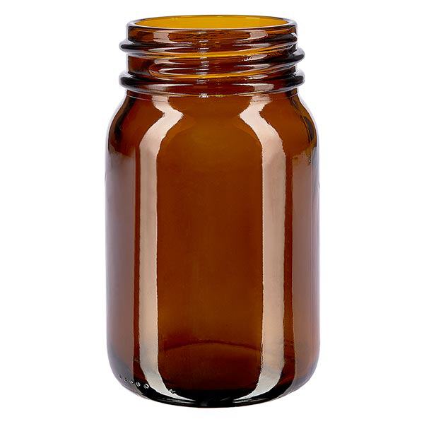 200ml leveäkaulainen pullo meripihkanväristä lasia