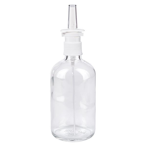 Apteekkipullo kirkas 100ml nenäsumute valkoinen vakio Apteekkipullo kirkas 100ml nenäsumute valkoinen vakio