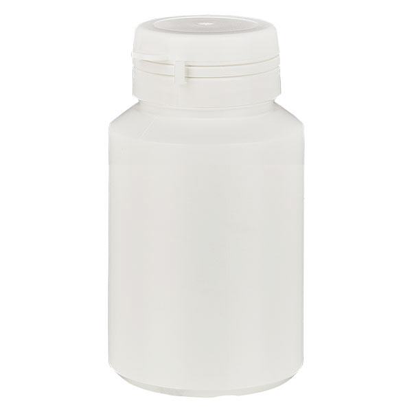 Kapselirasia 60 ml valkoinen, jossa Jaycap-sulkimella varustettu väärentämisen estävä suljin valkoinen Kapselirasia 60 ml valkoinen, jossa Jaycap-sulkimella varustettu väärentämisen estävä suljin valkoinen