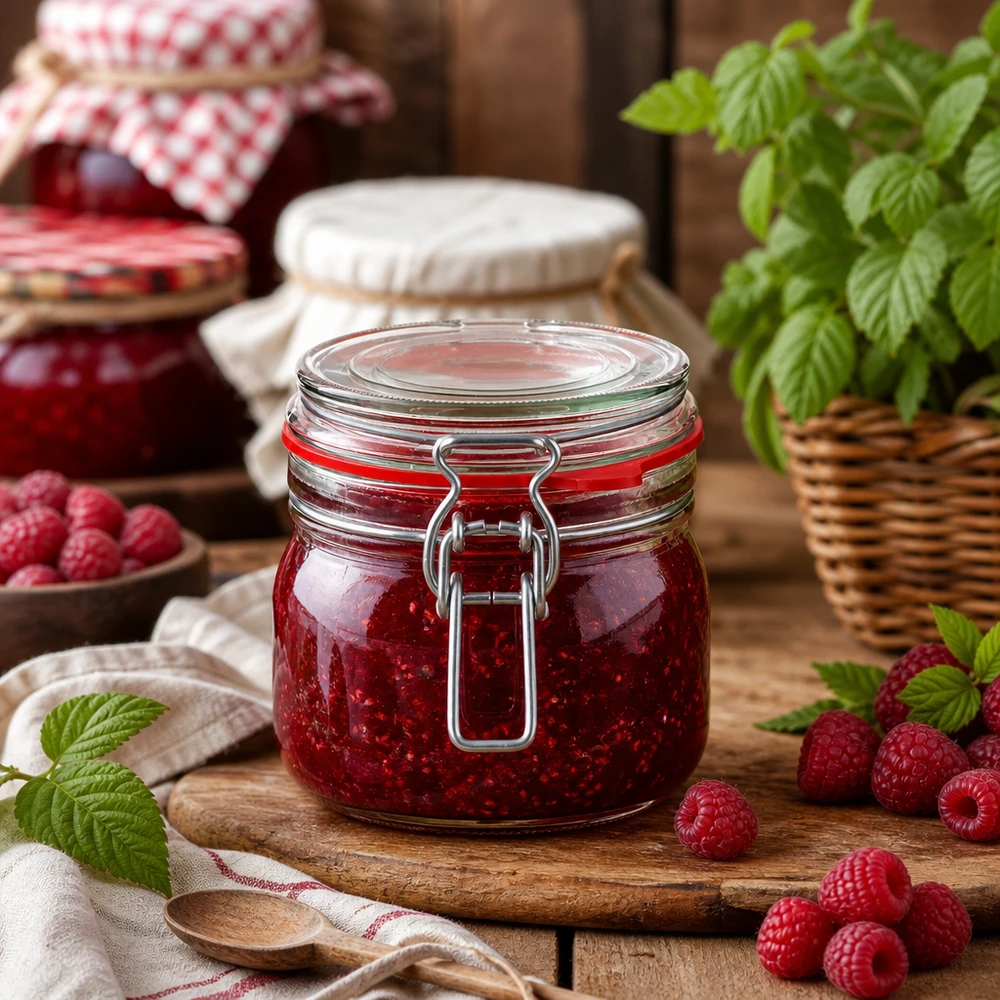 634 ml:n säilöntäpurkki, jossa on kääntyvä kansi, täydellinen kotitekoiselle hillolle ja marmeladille.