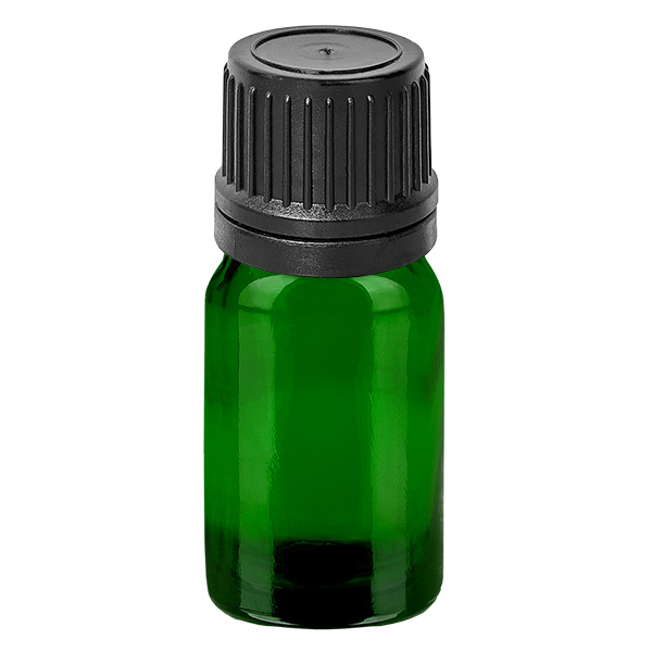 5ml tippapullo 1mm musta tamper-evident korkki GreenLine UT18/5
