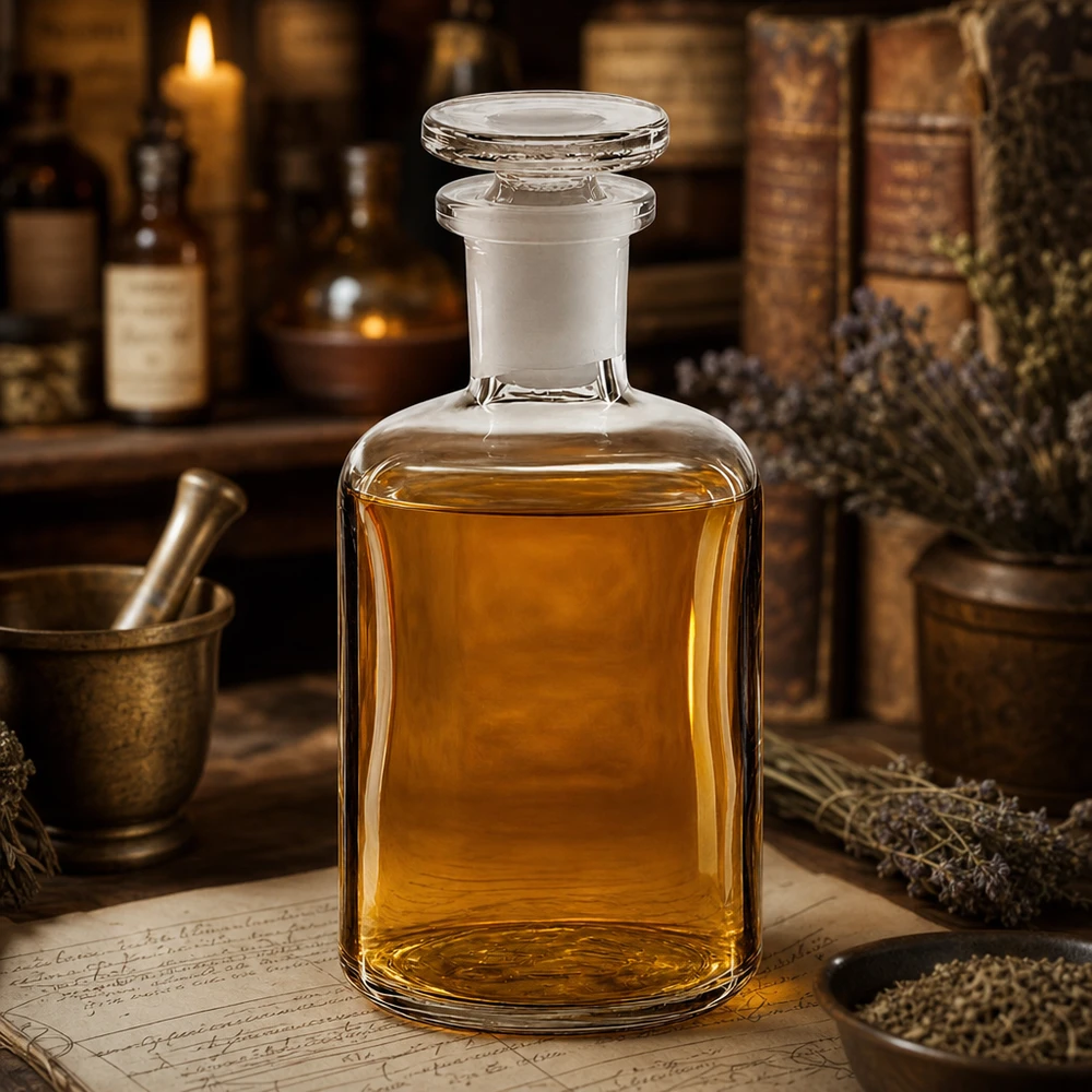Pyöreä olkapääpullo 100ml kirkas kapeakaulainen lasitulppa Pieni apteekkipullo, 100 ml, kirkasta lasia, kapeakaulainen, lasitulpalla, öljyille ja tinktuureille