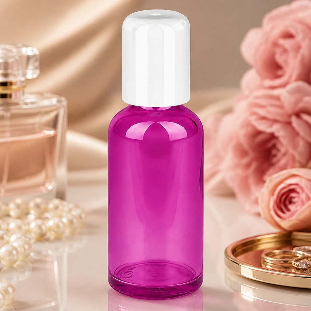50 ml:n roll-on-pullo valkoinen Standard PurpleLine UT18/50 PurpleLine UT18/50 Roll-on-pullo 50ml valkoisella STD-korkilla UT18/50 ammattimaiseen kosmetiikkatuotantoon.