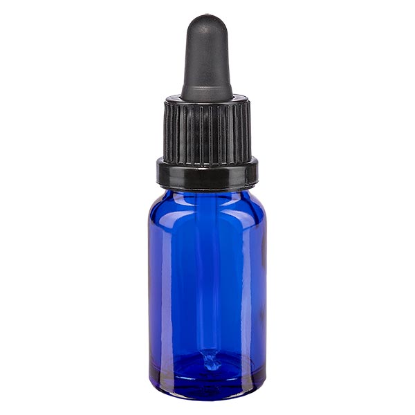 Apteekkipullo sininen 10ml pipetti musta/musta OV Apteekkipullo sininen 10ml pipetti musta/musta OV