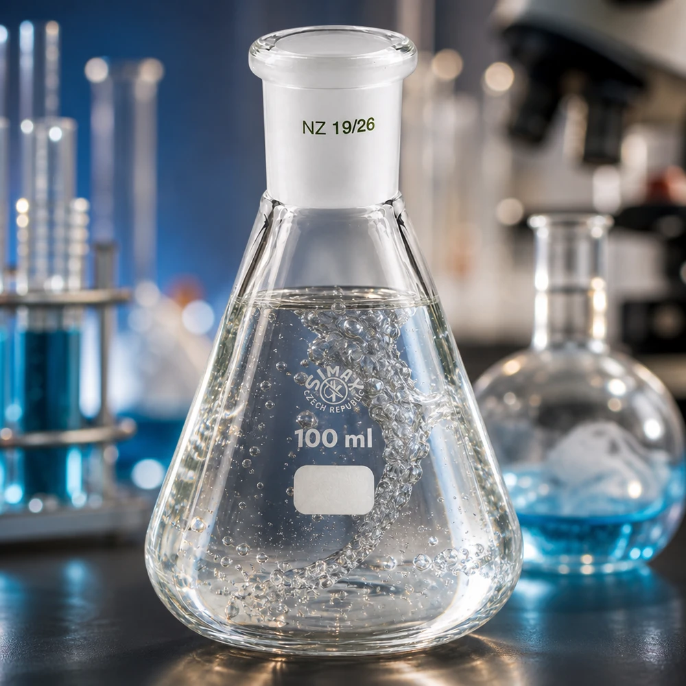 Erlenmeyer-pullo 100ml, jossa on vakiohiottu liitos (19/26).