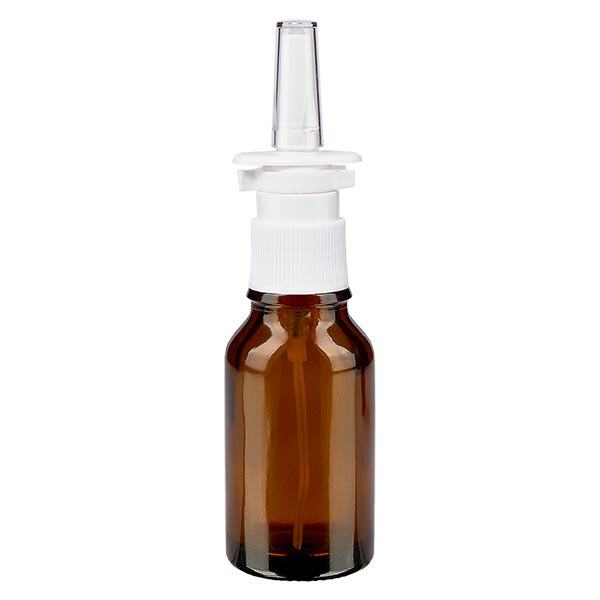 Apteekkipullo ruskea 30ml nenäsumutin valkoinen standardi Apteekkipullo ruskea 30ml nenäsumutin valkoinen standardi