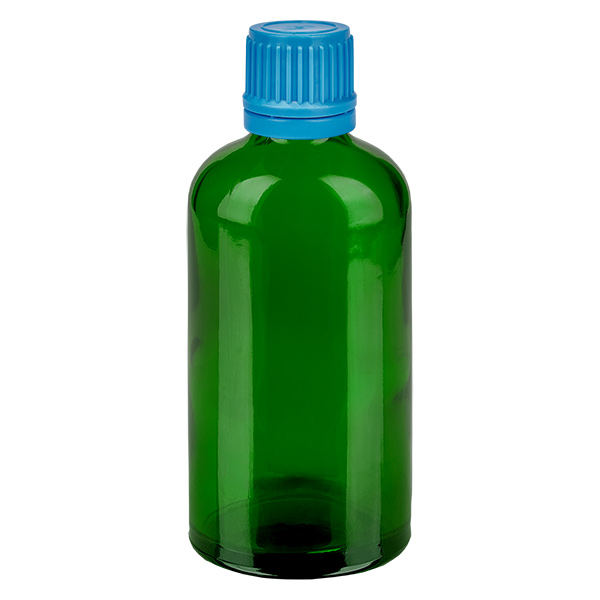 100ml pullo 11mm ruuvikorkki sininen peukaloinninestokorkki GreenLine UT18/100