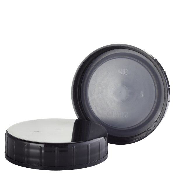 Kierrekorkki musta polypropeenista N 68mm (DIN 68)