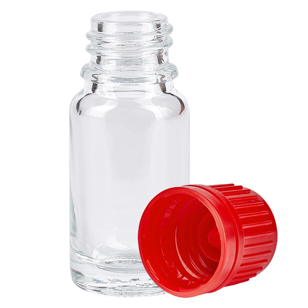 10ml pullo 11mm ruuvikorkki punainen väärentämistä estävä sulkeminen ClearLine UT18/10 10ml pullo 11mm ruuvikorkki punainen väärentämistä estävä sulkeminen ClearLine UT18/10