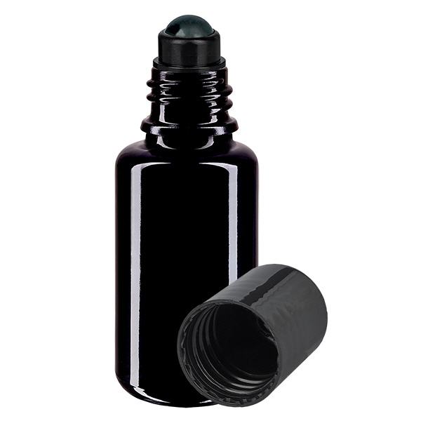Apteekkipullo violetti 20ml roll-on korkki musta Apteekkipullo violetti 20ml roll-on korkki musta