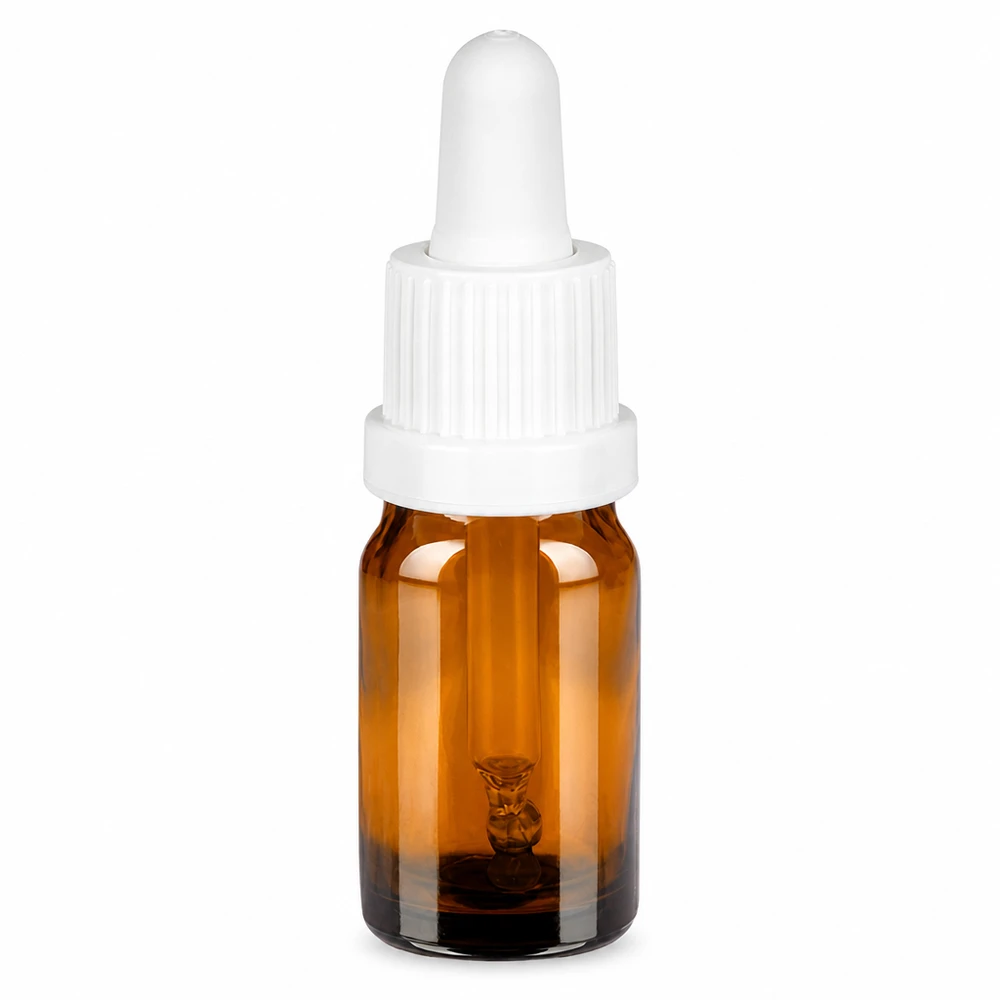 5ml pipettipullo valkoinen tamper-evident-suljin BrownLine UT18/5 5ml pipettipullo ruskea, valkoinen korkki nesteiden tarkkaan annosteluun.