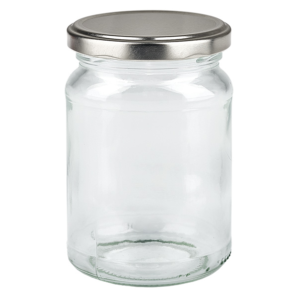 205ml pyöreä purkki BasicSeal-kannella hopea UNiTWIST