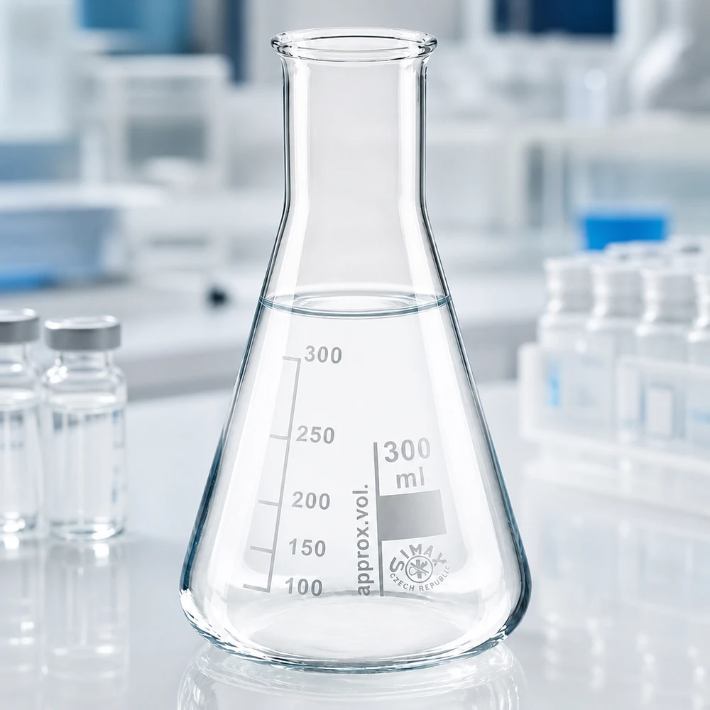 Erlenmeyer-pullo 300ml kapeakaulainen
