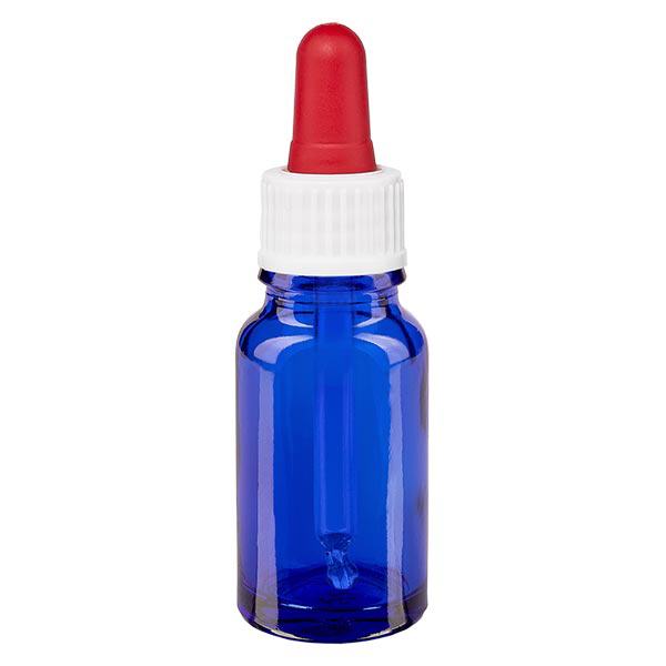Apteekkipullo sininen 10ml pipetti valkoinen/punainen vakio St. Apteekkipullo sininen 10ml pipetti valkoinen/punainen vakio St.