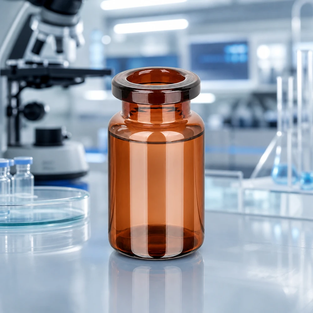 Injektiopullo meripihkanväristä lasia 5ml Pharmazeutische Braunglas Flasche 5ml für Lyophilisation und Abfüllung von Medikamenten