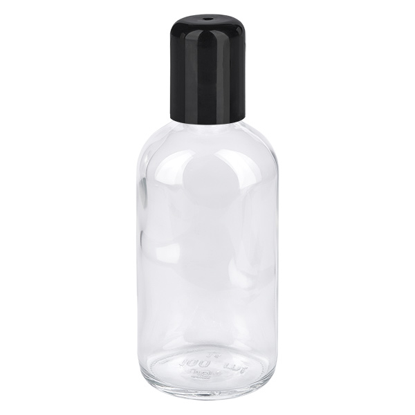 100ml roll-on-pullo musta vakiokorkki ClearLine UT18/100.