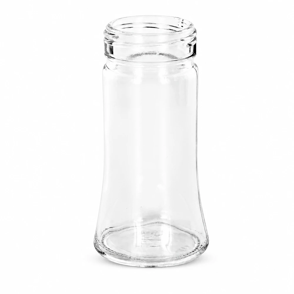 Suola-/maustepurkki Bobby 95ml, kierre 41mm kirkas lasi. Tyhjä Bobby-maustepurkki, 95 ml, läpinäkyvää lasia, kierrekorkki 41 mm