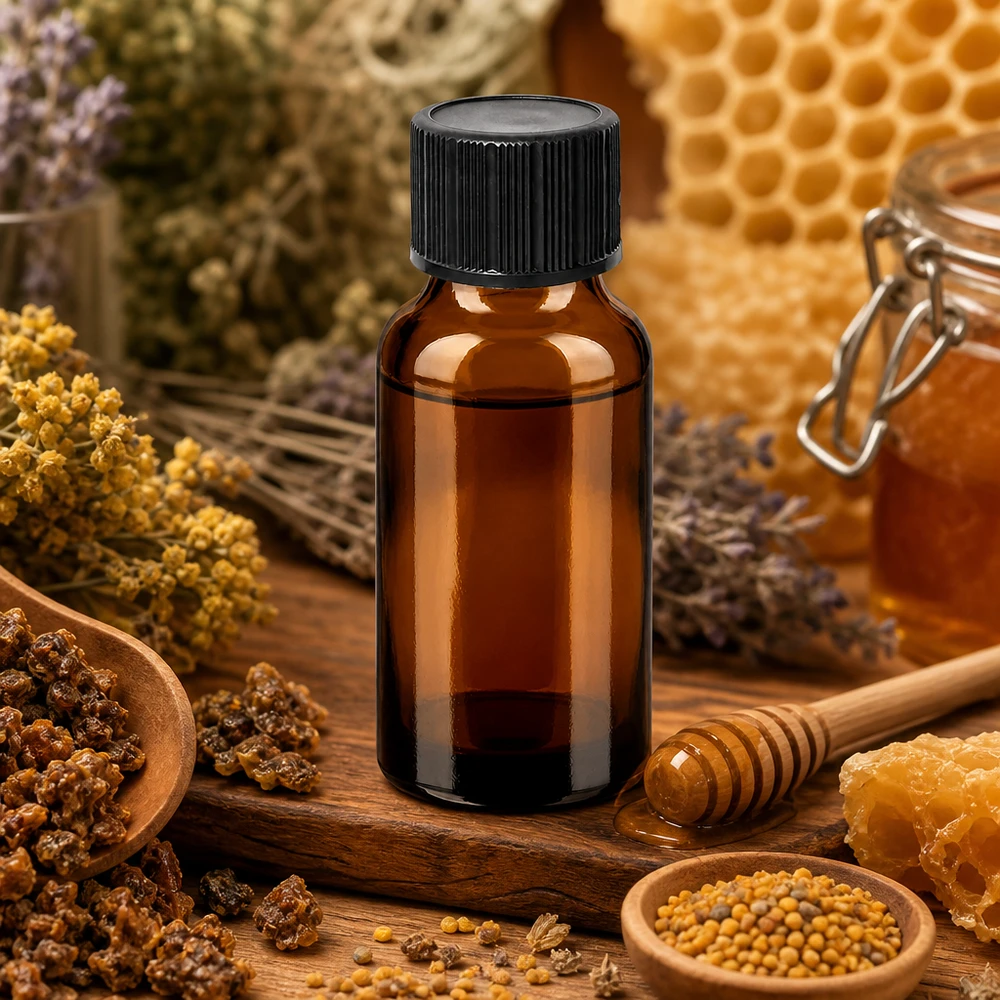 20ml BrownLine tippapullo UT18/20 kierteellä luonnontuotteiden turvalliseen säilytykseen.