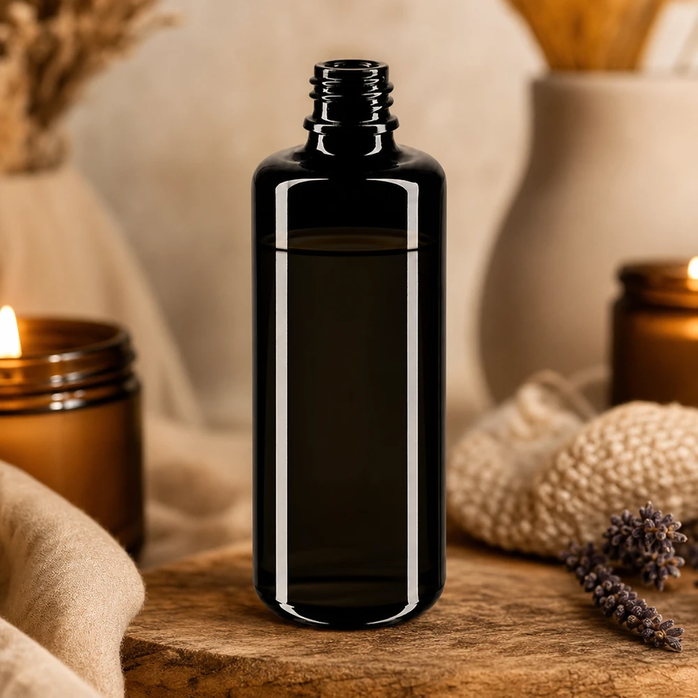 Violetti lasipullo 50ml DIN 18 (Mironglasi) Monipuolinen 50ml Orion tippapullo Miron violetista lasista kosmetiikkaan, aromaterapiaan ja luontaistuotteisiin.