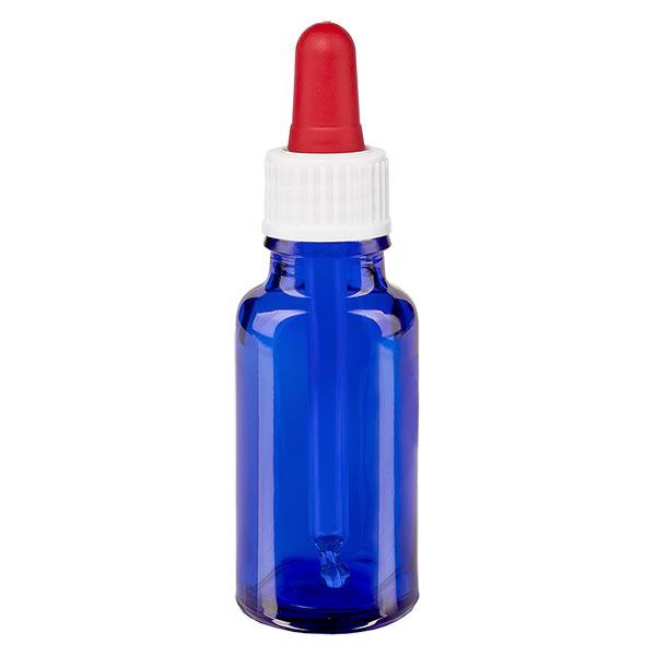 Apteekkipullo sininen 20ml pipettipullo valkoinen/punainen vakio Apteekkipullo sininen 20ml pipettipullo valkoinen/punainen vakio