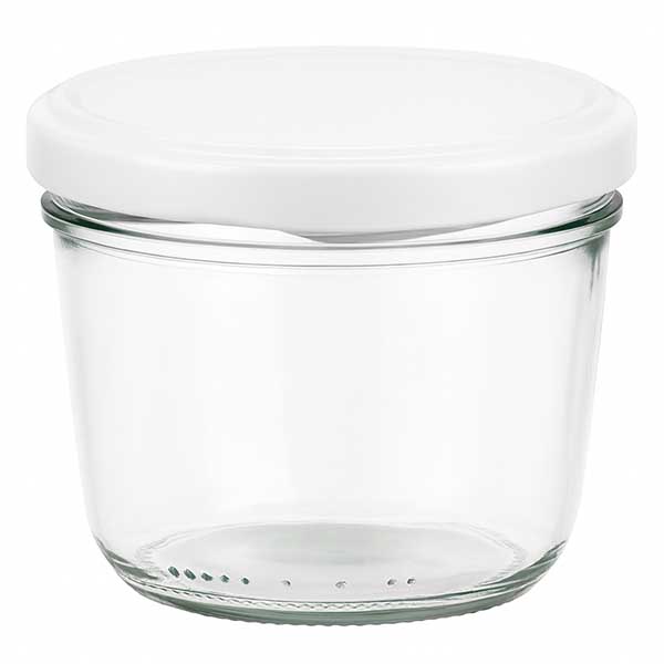 230ml juomalasit BasicSeal-kannella valkoinen UNiTWIST 230ml mason-purkki valkoisella BasicSeal-kannella - lasinen säilöntätölkki hilloille ja säilykkeille.