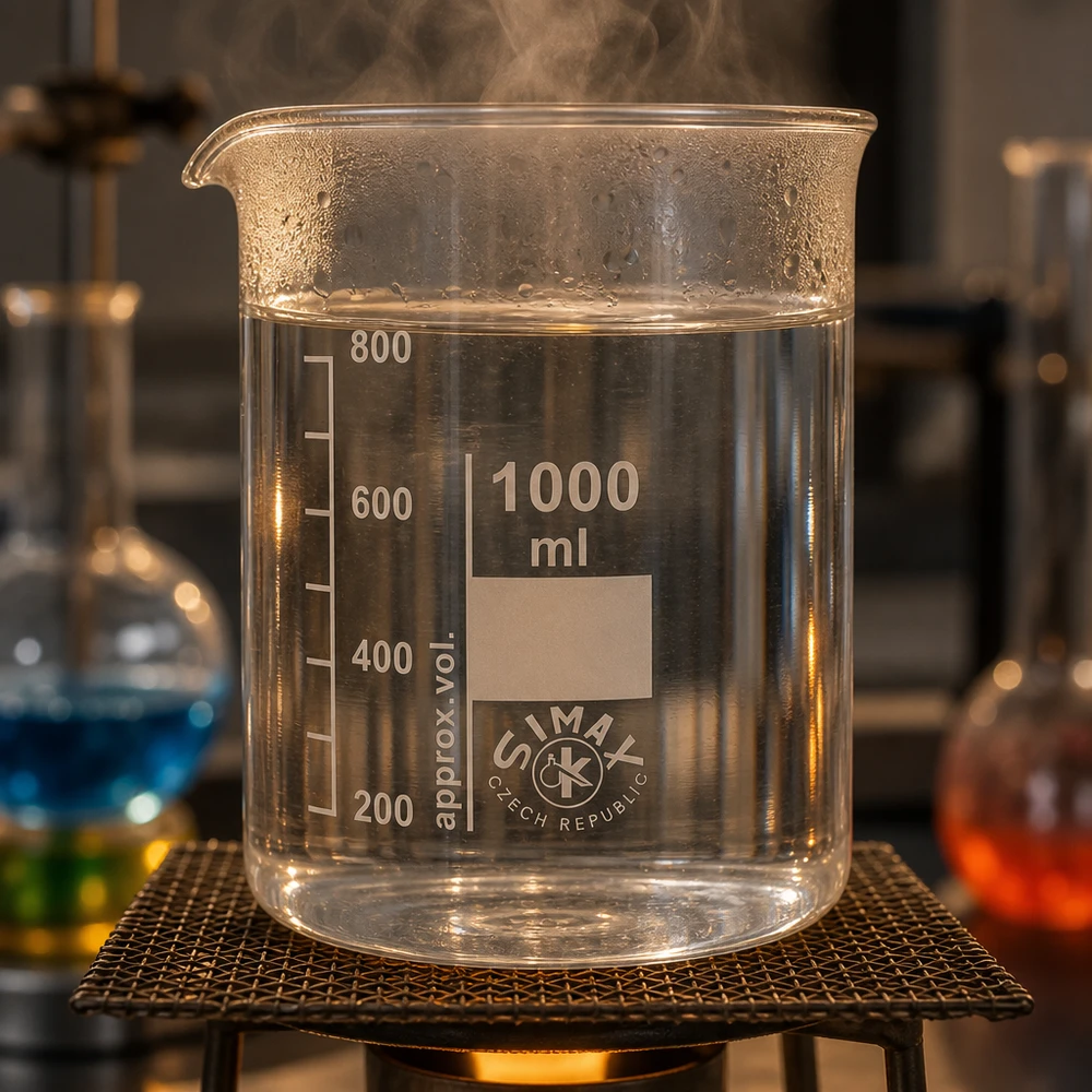 Juomalasi 1000ml borosilikaattilasi, matala muoto - Matalan muotoinen Läpinäkyvä juomalasi 1000ml matala muotti, valmistettu borosilikaattilasista turvalliseen laboratoriokäyttöön.