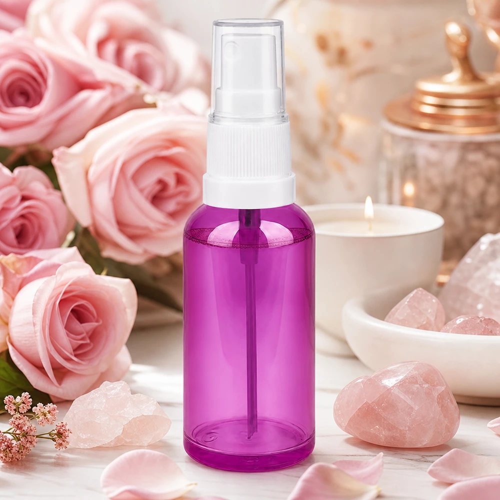 50ml ruiskupullo valkoinen/läpinäkyvä Standard PurpleLine UT18/50 Tyylikäs 50ml suihkepullo PurpleLine-muotoilussa kotitekoisille väriaineille ja väriaineille.