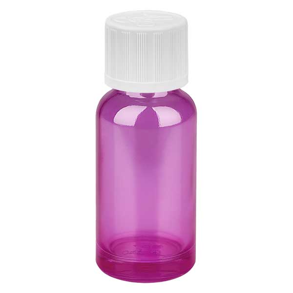 20ml pullo 11mm ruuvikorkki valkoinen vakio lapsiturvallinen PurpleLine UT18/20