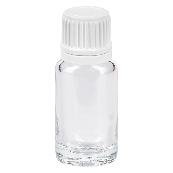 10ml tippapullo 0.7mm valkoinen tamper-evident korkki ClearLine UT18/10