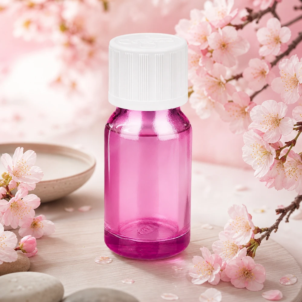 10ml tippapullo 1,2mm valkoinen vakio lapsiturvallinen PurpleLine.UT18/10 Läpinäkyvä 10ml pullo KiSi-korkilla nestemäisille kosmetiikkatuotteille violetissa värissä.