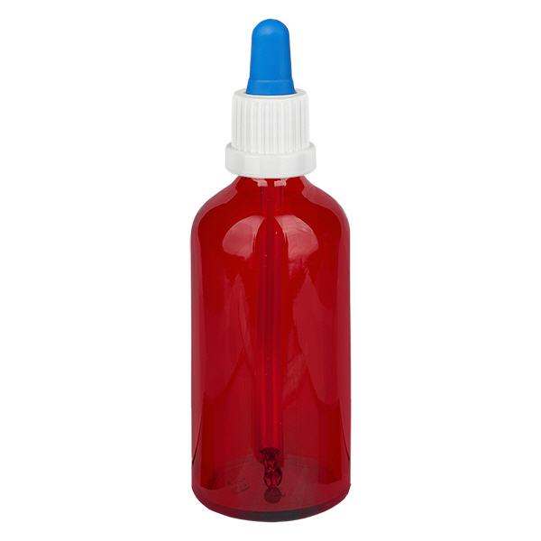 100ml pipettipullo valkoinen/sininen peukaloinnin estävä korkki RedLine UT18/100 100ml pipettipullo valkoinen/sininen peukaloinnin estävä korkki RedLine UT18/100