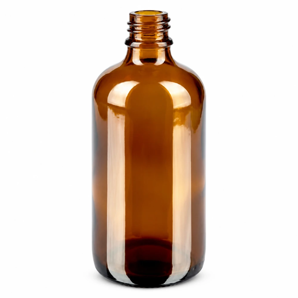 100ml meripihkalasinen apteekkipullo, jossa on 0.9mm tippa-aukko tarkkaa mittausta varten.