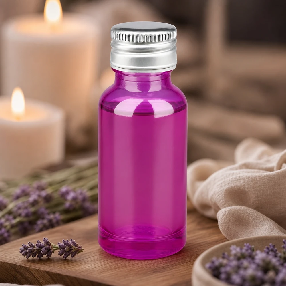 20ml pullo 11mm ruuvikorkki alumiini-hopea vakio PurpleLine.UT18/20 Laadukas 20 ml:n violetti lasipullo UV-suojalla ja hopeisella alumiinikannella.