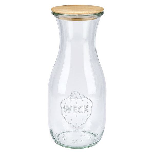 530ml mehupullo WECK RR60, jossa on puinen kansi