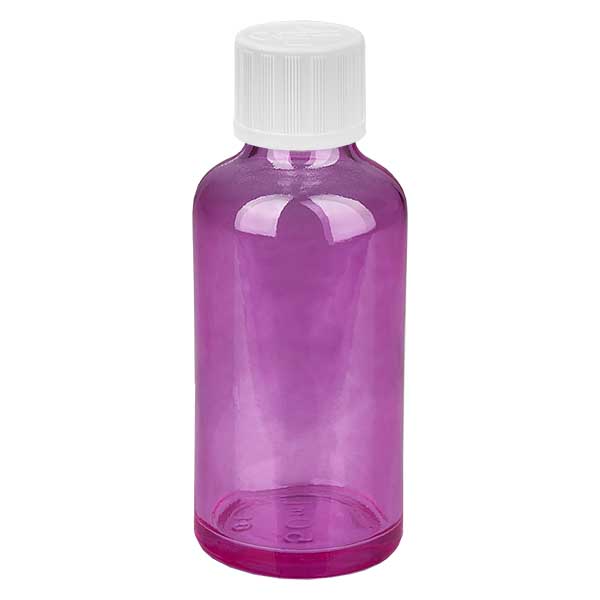50ml tippapullo 1,2mm valkoinen Standard Child-resistant PurpleLine.UT18/50 lapsiturvallinen.