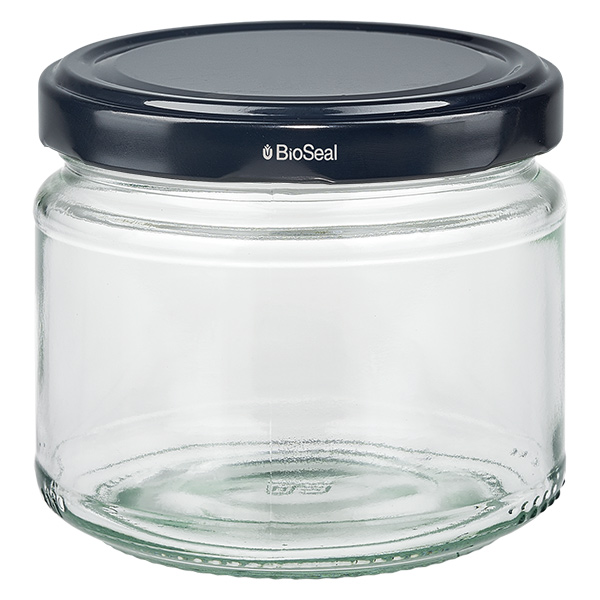 330ml pyöreä purkki + BioSeal-kansi musta UNiTWIST