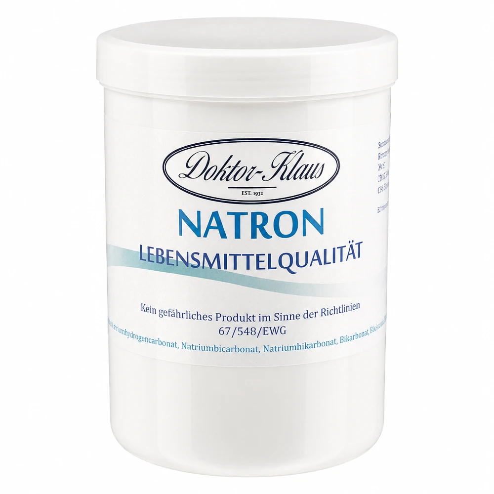 Natriumbikarbonaatti 1kg Doktor-Klaus Natron 1kg Doktor Klaus Natriumhydrogencarbonat weiße Aufbewahrungsdose